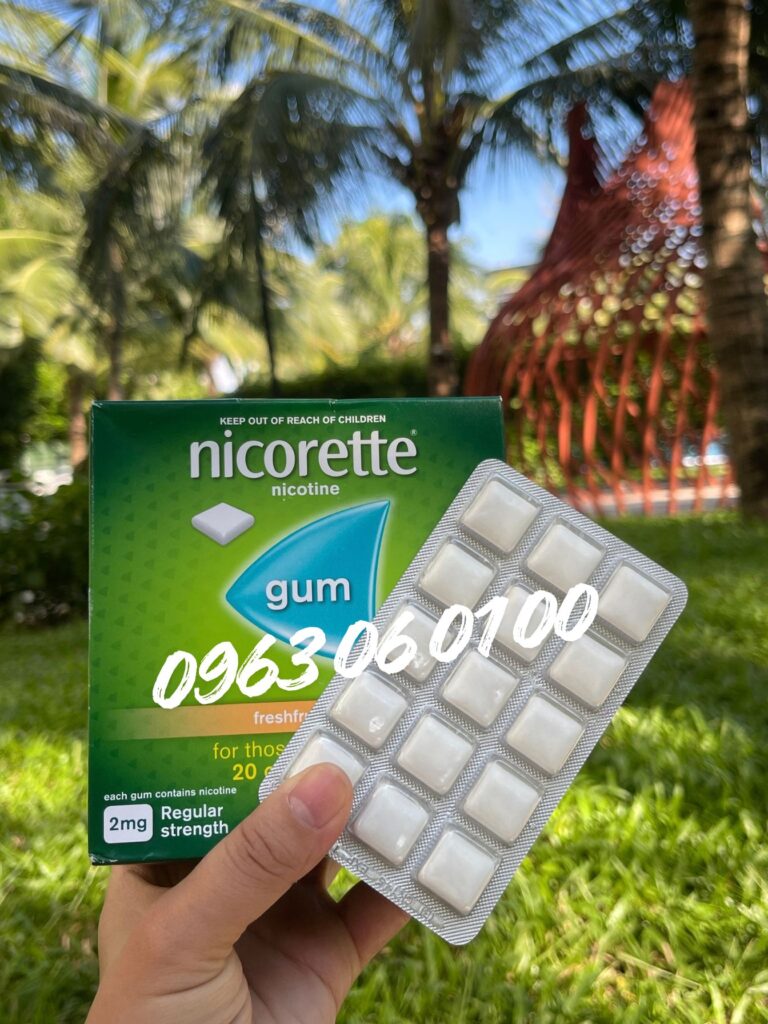 kẹo cai thuốc nicorette gum 2mg vị trái cây