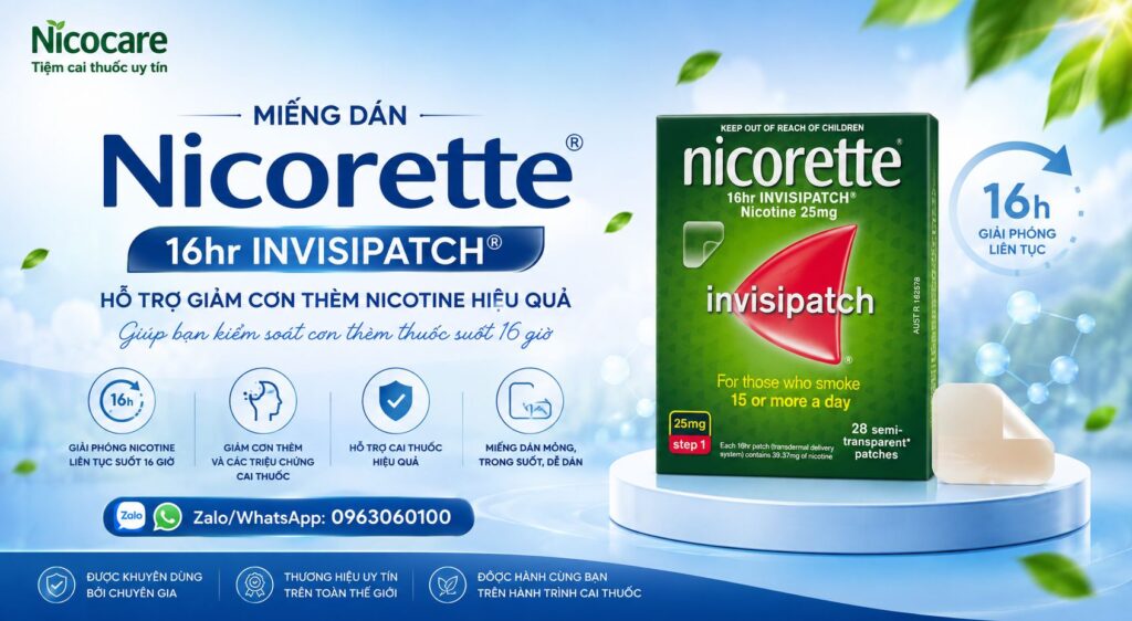Danh mục sản phẩm kẹo nhai, miếng dán cai thuốc lá chính hãng tại Nico Care bohutthuocla.vn.