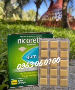 Kẹo Cai Thuốc Nicorette Gum 4mg Vị Nguyên Bản Hộp 210 Viên