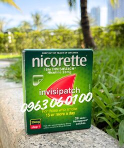 Miếng Dán Cai Thuốc Lá Nicorette Invisipatch 25mg Step 1 (Hộp 28 Miếng)