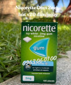 Kẹo Cai Thuốc Lá Nicorette 2mg Hộp 105 Viên (Hàng Mỹ) Chính Hãng