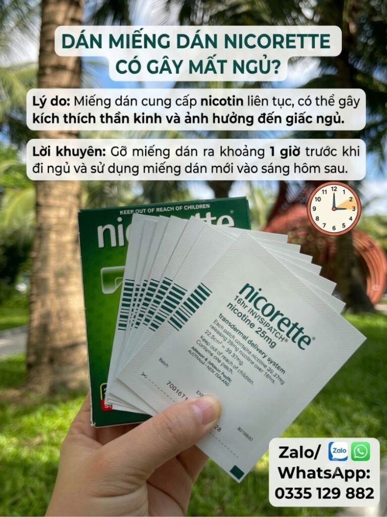 Dán miếng dán Nicorette có gây mất ngủ